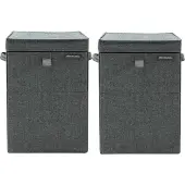 Brabantia Corbeilles à Linge Pepper Black Lot de 2