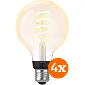 Philips Hue Ampoule à Filament White Ambiance Globe E27 Lot de 4