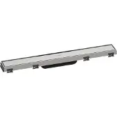 Hansgrohe RainDrain Match - Receveur de douche avec grille en acier inoxydable 600, avec cadre réglable en hauteur, acier inoxydable brossé 56036800