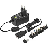Allteq Adaptateur AC/DC universel 3–12 V – 300 mA – Fiches interchangea
