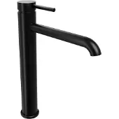 Blaufoss Round robinet de lavabo réhaussé noir mat
