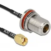 DeLOCK Câble d'antenne RP-SMA mâle vers N femelle RG-174 30 cm - Del