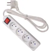 Velleman Bloc multiprise, 4 prises avec interrupteur - câble de 3 m eb4s-3