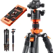 K&F Concept SA255C1 (Carbone), Trépied, Noir, Orange