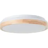 Brilliant Plafonnier Brodsky Ø 39cm blanc avec bois