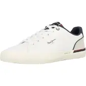 Pepe Jeans pour homme. PMS300011 Trainers Kenton Campus white (41), Blanc, Plat, Lacets, Casuel
