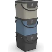 Rotho Lot de 3 systèmes de recyclage, Poubelle, Multicolore