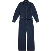 G-Star pour femme. D26877-E090-H494 Combinaison ample 3D à ceinture marine (M), Bleu, Casuel, Coton, Denim, Manche longue