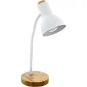 Eglo Lampe de bureau rurale Veradal blanc avec du bois