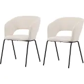 Ebuy24 Day chaise de salle à manger avec accoudoirs offwhite