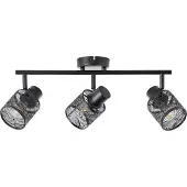 Brilliant Plafonnier noir BANO | 3 spots de plafond avec abat-jour à motifs floraux | 3x E14 max. 40W | Métal