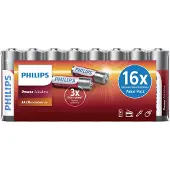 Philips Power Batterie alcaline LR6P16F/10, Batterie rechargeable, AA, Alcaline, 1,5 V, 5 année(s), Cd (cadmium), Hg (mercure), Pb (plomb)