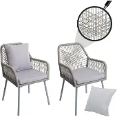 Mendler Chaise de jardin -O12 (lot de 2)