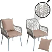 Mendler Chaise de jardin -O12 (lot de 2)