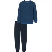 Schiesser Pyjama long 'Comfort Essentials' bleu / gentiane