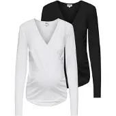ONLY Maternity Chemisier 'OLMJoy' noir / blanc