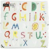 Magni Serviette 33x33cm FSC-Mix Alphabet