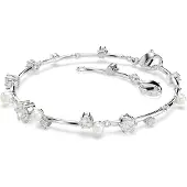 Swarovski Bracelet Tennis Constella, Crystal Pearl, Tailles Rondes, Blanc, Métal Rhodié