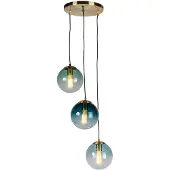 QAZQA Suspension intelligente en laiton avec 3 WiFi ST64 avec verre bleu - Pallon