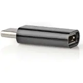 Nedis Adaptateur USB-C | USB 2.0 | USB-C mâle | USB Micro-B femelle | 480 Mbps | Rond | Plaqué or | Anthracite | Boîte