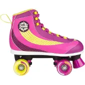 Nijdam Filles, Patins à roulettes, Rolschaatsen - Sugar - Paars/Geel/Wit - 36 (36), Multicolore, Blanc, Violet, Jaune