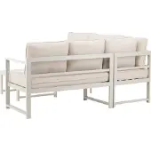 Ebuy24 Salvador1 canapé d'angle, 1 table basse beige.