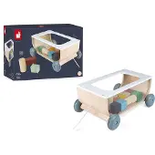 Janod Sweet Cocoon Cart With Blocks Construction Game Multicolore 18 Months-99 Years