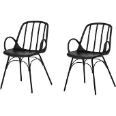 Ebuy24 Dyrön chaise de salle à manger avec accoudoirs noir