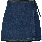 Pieces Flora Wrap Denim High Waist Short Skirt Bleu XL Femme