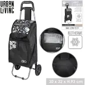DOCHTMANN Chariot réfrigéré, sac à provisions isotherme noir 30x32x92cm