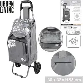 DOCHTMANN Chariot de courses réfrigéré, sac de courses isotherme gris 30x32x92cm