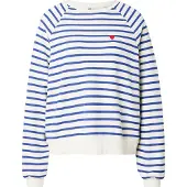Pieces Sweat-shirt 'PCGreta' bleu foncé / rouge / blanc