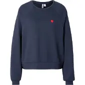 Pieces Greta Emb Ub Sweatshirt Bleu XS Femme