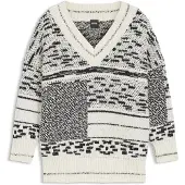 BOSS Pull en coton mélangé à motif jacquard