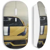 MANIACASE Souris sans fil - Ferrari - Jaune - USB wifi - Compatible Mac et PC - Luxe