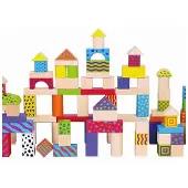 Vigatoys Blocs en bois pour enfants Viga Coloured 100 pièces