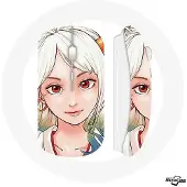MANIACASE Souris sans fil - Yamato - One Piece Manga - Clé USB wifi - Compatible Mac et PC - Blanc