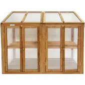 Lendo Online Mini Serre de Culture Bois 120x49x97,5 Marron