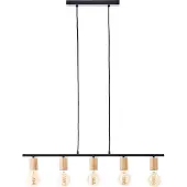 Brilliant Suspension Kerry 5 lampes noir/bois