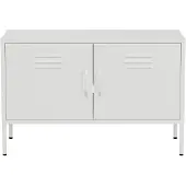 Lendo Online Meuble TV 100x40x65 cm Métal Blanc