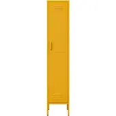 Lendo Online Armoire Vestiaire 35x50x180 cm Métal Jaune
