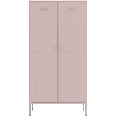 Lendo Online Armoire Vestiaire 90x50x180 cm Métal Rose