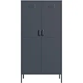 Lendo Online Armoire Vestiaire 90x50x180 cm Métal Anthracite