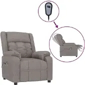 vidaXL Fauteuil relax électrique Tissu Taupe