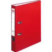 Herlitz PP-Color Ordner, Rückenbreite: 50 mm, rot Kunststoff-Schlitzordner DIN A4, genarbte PP-Folie, grauer