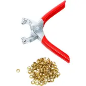 BGS-technic Pince à oeillets avec 100 oeillets ronds | 5,0 mm
