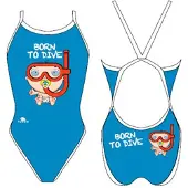 Turbo Born To Dive Swimsuit Bleu S Femme