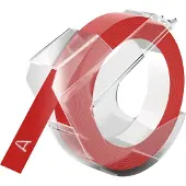 Dymo 520102 Ruban à gaufrer - 9 mm x 3 m, rouge brillant