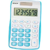 Genie Calculatrice 120 B 8 chiffres (Dual Power (Pile, solaire), design compact bleu