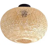 LINDBY Plafonnier , Kessia, dimmable, Bois, Salle à manger, Bambou, Rustique
